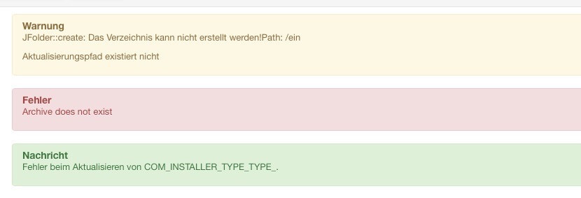 Joomla: Update Fehler